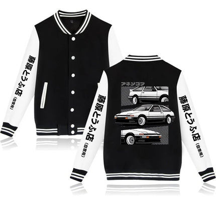 Anime Initial D Graphic Jacket Hoodies AE86 Gothic Y2k Baseball Jacket Sweatshirts Funny Mange Vintage Coats Streetwear Clothes