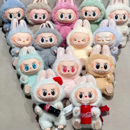 Mini Cute Labubu The Monsters Dolls Cardiac Macarone Kawai Guess Bag Figure Model Bag Keychain Decor 1:1 Replica For Xmas Gift