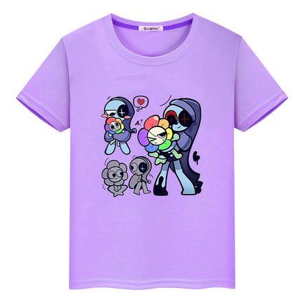 Dandys World print t shirt for kids boy 10year Tops 100%Cotton Cartoon Tees anime Short pride tshirt y2k one piece girl clothes