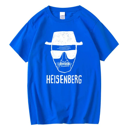 Men Fashion Casual Top Quality Short Sleeve 100% Cotton Loose Heisenberg PrintedTshirt Casual Mens Tshirt Cool Summer Men Tshirt