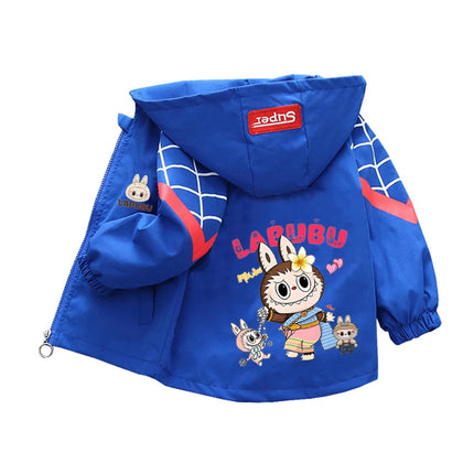 Kids labubu Clothes Autumn Baby Boys Girls Jacket Fashion Cartoon Stitch Print Outerwear for Kids Clothes Children Summer Coat