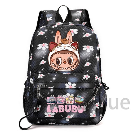 Cute Cartoon Backpack Teenager Girl Zimomo Knapsack Mokoko Charm Junior Student Casual Commute Back To School Waterproof Bags