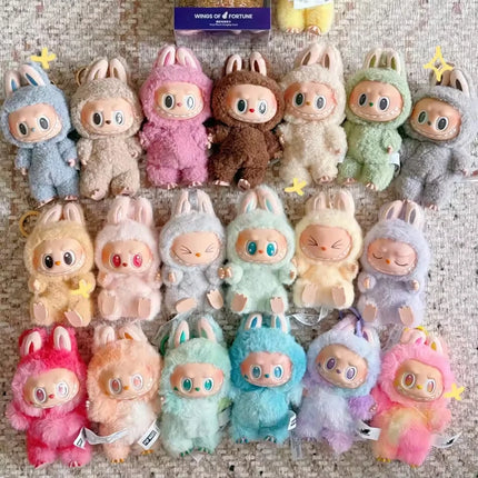 Mini Cute Labubu The Monsters Dolls Cardiac Macarone Kawai Guess Bag Figure Model Bag Keychain Decor 1:1 Replica For Xmas Gift