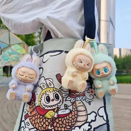 2nd generation Labcloth sitting party vinyl plush cute doll blind box party plush Christmas gift key ring children's toys