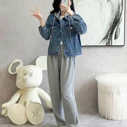 Denim Jacket Women 2024 Autumn Winter New Fashionable Blue Jeans Jackets Hooded Jacket Women Streetwear Coat Women Hot Sale