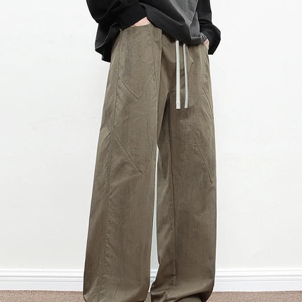 2025 Spring Summer Men's Sweatpants Korean Fashion Wide Leg Baggy Pants 8XL 7XL 6XL Plus Size Loose Straight Trousers Male