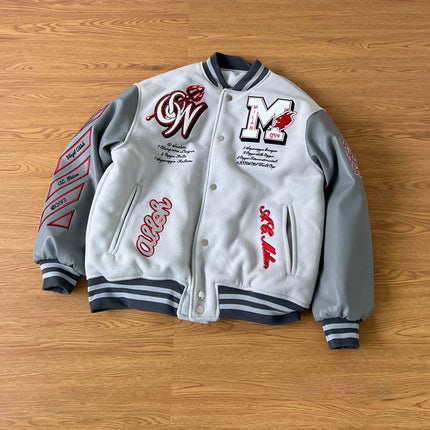 Trendy Soccer Fashion New Men's Embroidered Bomber Jacket Hip Hop Letter Splicing Leather Baseball Clothing Y2K Jacket
