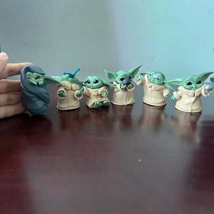 6Pcs/set Disney Star Wars The Master Baby Yoda Doll Mini Figures Model Toy Cute Doll Bookshelf Ornament Gift For Children