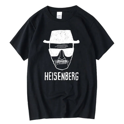 Men Fashion Casual Top Quality Short Sleeve 100% Cotton Loose Heisenberg PrintedTshirt Casual Mens Tshirt Cool Summer Men Tshirt