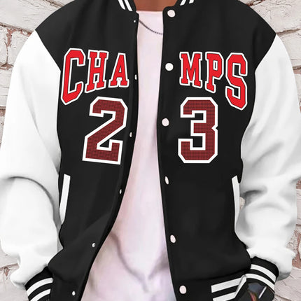 Simplified Letters CHA MPS Baseball Uniform Man Lucky Number 23 Hooded fur-liner Fleece Men American Jacket Spring Autumn Tops