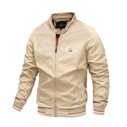 Men's Autumn Jacket Men Spring Striped Coat Over Size Male Windbreaker White Casual Coats Man Bomber Jackets Summer.