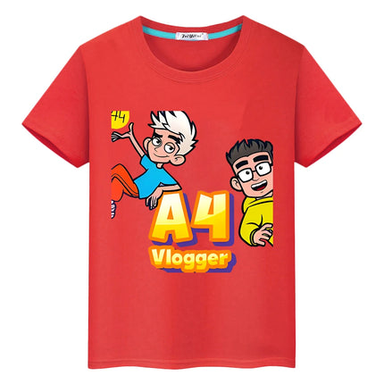мерч A4 Print pride tshirt boys Kawaii Short Tops anime Tees y2k one piece Влад Бумага А4 100% Cotton T-shirt  kids clothes girl