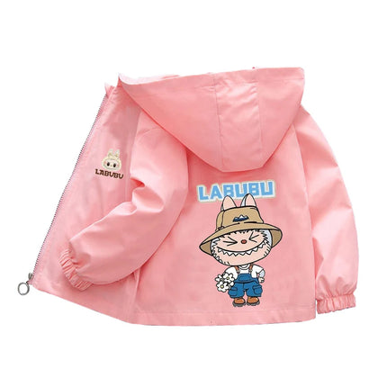 Kids labubu Clothes Autumn Baby Boys Girls Jacket Fashion Cartoon Stitch Print Outerwear for Kids Clothes Children Summer Coat