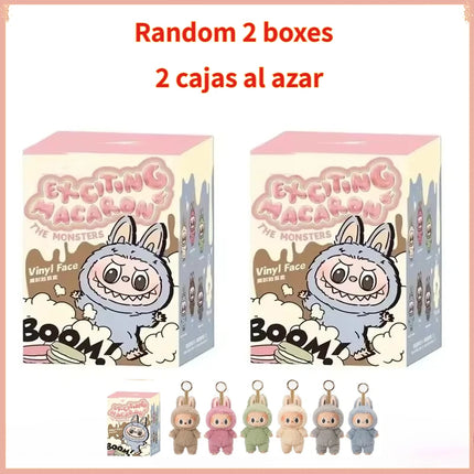 High Quality Macaron The Monsters Labubu Sitting Party Vinyl Plush Blind Box Decorative Surprise Box Doll Collection Gift