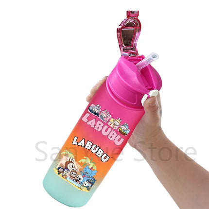 750Ml Cartoon Printed Water Bottle Teenger Student Drinking Portable Cartoon Large Capacity Outdoor Sport Water Cup Kid Gift