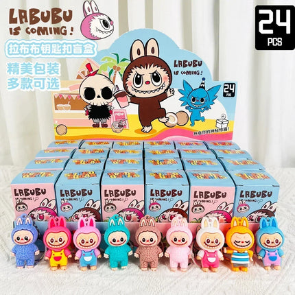 Rabu Blind Box Keychain 12/24pcs Kawai Rabu Cartoon Characters Mysterious Box Room Decorations Girl Toy Shoolbag Pendant Gift