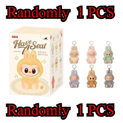Hot 2 LABUBU  THE MONSTERS Sitting Party Vinyl Plush Blind Box Ornament pendant gift