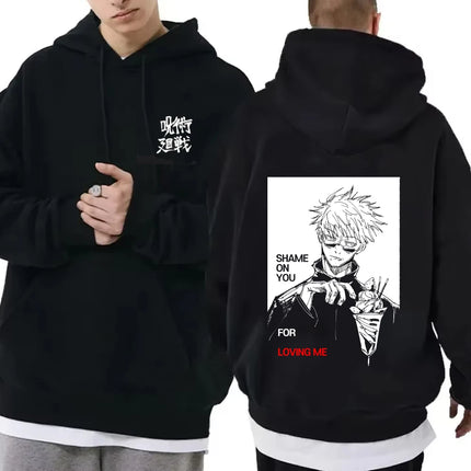Anime Jujutsu Kaisen Hoodie Men Women Street Fashion Sweater Popular Hip Hop Streetwear Fleece Oversized Long Sleeve Pullover