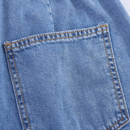 Spring Women's Suit Short Denim Shirt Jacket High Waist Department With Wide Leg Pants 2025 Casual Jacket Jeans 2-piece Set
