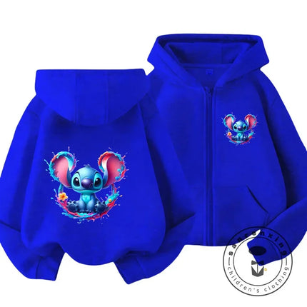 Children's Clothing Stitch Cartoon Hoodie+pant Boys Girls Casual Long Sleeved Sweatshirts 2 13 Years Old Kids Casual TOPS