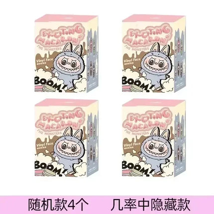 1:1 Quality For Labubu Blind Box Monster Series PVC Kawaii  Macaron Pendant Doll Monster Keychain Birthday Holiday Kids Gift