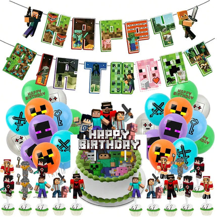 32Pcs Theme Birthday Party Decoration Aluminum Film Balloon Latex Balloon Home Party Decoration Supplies Halloween Christmas Balloon Decoration