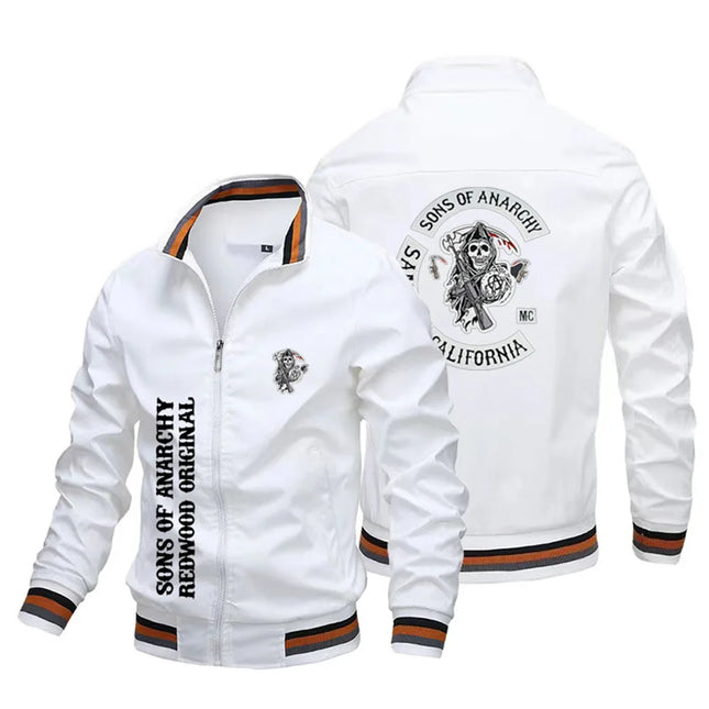 Men's printed jacket, fashionable American street jacket, men's motorcycle jacket, Knight S-XL