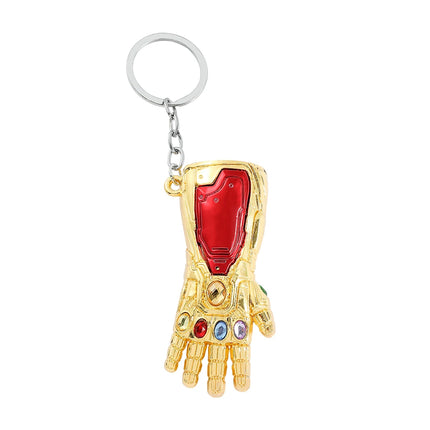 Marvel Iron Man Infinity Glove Pendant Key Holder Avengers Infinity Stones Weapon Keychain Accessories Gifts For Fans Toys