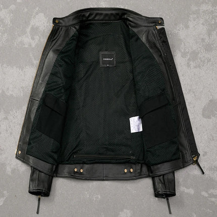 Tcyeek Genuine Leather Jacket Men Top Layer Cowhide Coats Spring Autumn Leather Coat Mens Moto & Biker Jackets Jaqueta Masculina