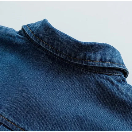 Casual Women's Polo Collar Denim Jacket Loose Long Sleeve Zipper Female Pullovers 2025 Spring Lady Fashion All-match Outwear