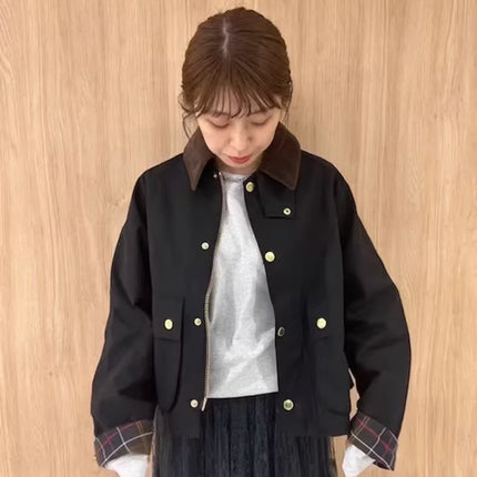 B@r cooperation autumn and winter hunting unwaxed short jacket