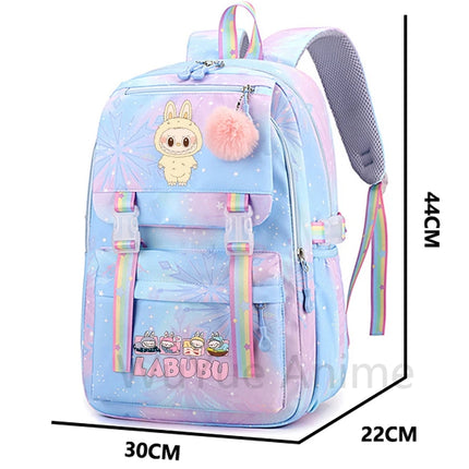 2Pcs/set Cute Cartoon Backpack with 750Ml Outdoor Sports Water Bottle Student Girl Boy Schoolbag Large Capacity Travel Bag Gift