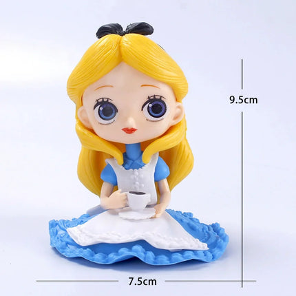 10cm Q Posket Princess Tiana Snow White Rapunzel Ariel Cinderella Belle Mermaid PVC Action Figures Model Toys Kid Gift