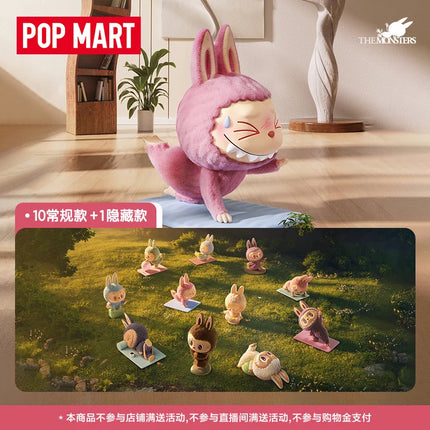 Genuine 100% Pop Mart Labubu The Monsters Lazy Yoga Blind Box Collectible Gift  Handmade Art Figure Set    
