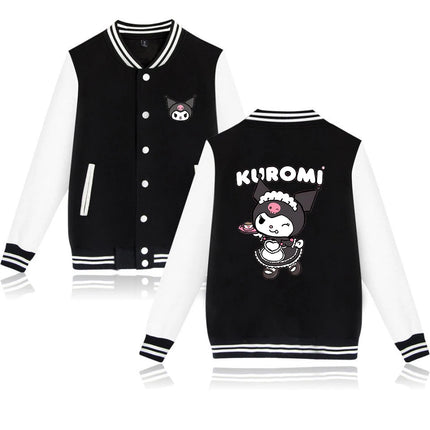 Kuromi Varsity Baseball Bomber Jackets Men Women Clothes Streetwear Kids Boys Girls Harajuku Jacket Single Coats