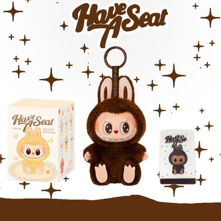 In Stock Hot Anime Figure Labubu Have A Seat Series PVC Pendant Doll Model Toy Kawaii Monster Replica Keychain Toy Birthday Gift