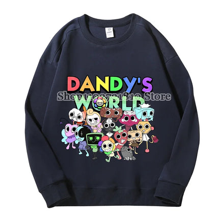 Dandys World Sweatshirt Spring Autumn Men Women Anime Cartoon Fashion Tops Round Neck Dropped Shoulders Pullover Long Sleeves