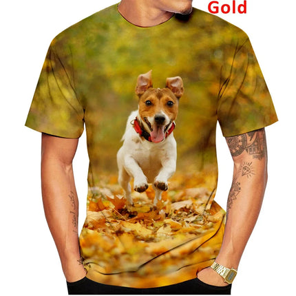 New Fashion 3D Cute Animal Homme Boxer Dog Street Funny Pet Dog T-shirt Animal Puppy T-shirt Size S-4XL