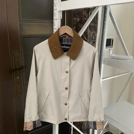 Japanese Version Of B@r Sofie Women's Wax-free Jacket Short Waterproof Trench Coat, Light And Breathable Jacket