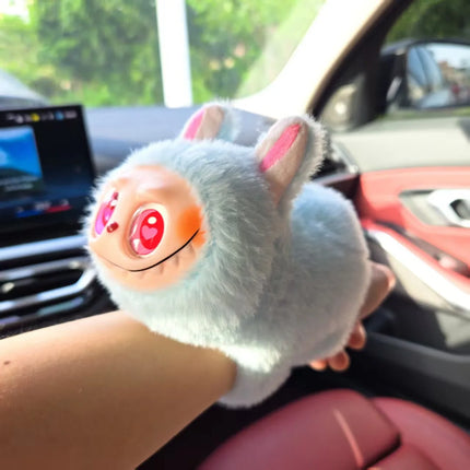 Labubu Plush Stuffed Toy Blind Box Speaking with Light up Snap Wrap Wristband Collectible Action Figure Cute Gift for All Ages