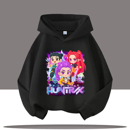 Y2K KPop Demon Hunters Hoodies Teenage Girls Boys Rumi KPop Demon Hunters Hoody Autumn Casual Long Sleeve Children's Clothing