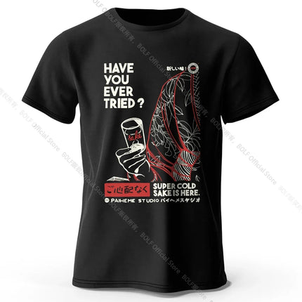Hand-drawn Japanese Art T-shirt - Urban Kawaii Design for Men Women 100% Cotton Streetwear