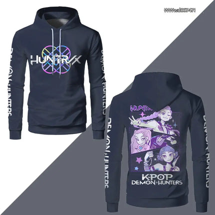 Hot Selling KPop Demon Hunter Pattern Hoodie Spring And Autumn Fashion Men And Women Loose Sweatshirt Long Sleeve Sweatshirt
