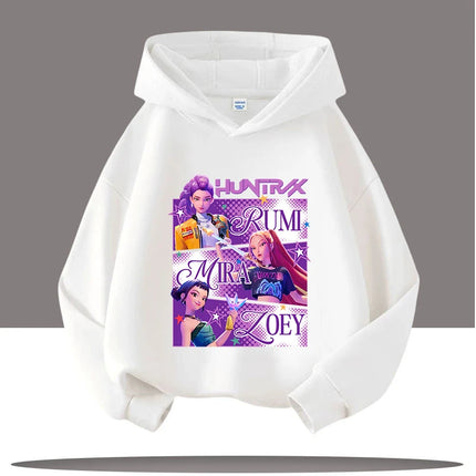 Y2K KPop Demon Hunters Hoodies Teenage Girls Boys Rumi KPop Demon Hunters Hoody Autumn Casual Long Sleeve Children's Clothing