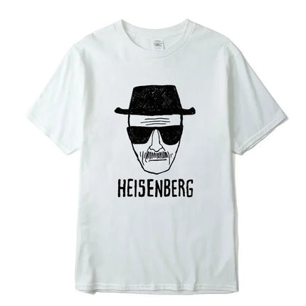 Men Fashion Casual Top Quality Short Sleeve 100% Cotton Loose Heisenberg PrintedTshirt Casual Mens Tshirt Cool Summer Men Tshirt