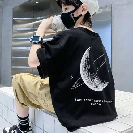 Børnetøj Tøj til drenge T-shirts Drenge T-shirt til børn Børne T-shirts Sommer korte T-shirts Toppe