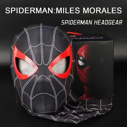 1:1 Marvel Spider Man Headgear Cosplay Moving Eyes Mask Spiderman Remote Control Elastic Mask Toys For Kids Halloween Gifts