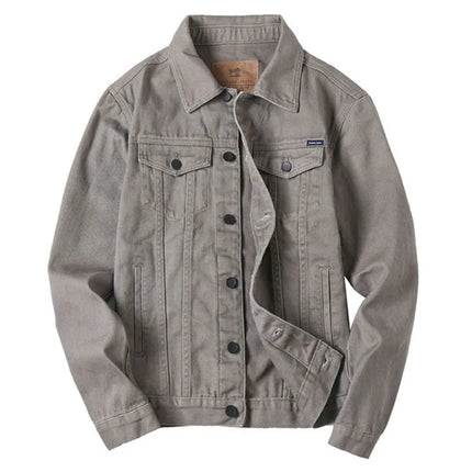 Men Cargo Casual Denim Jackets Slim Solid Color Outwear Coats For Male Size M-3XL