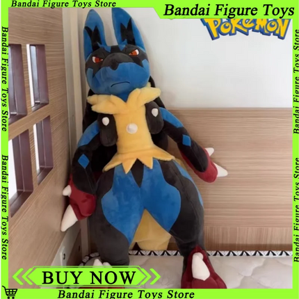 130/70cm Big Size Pokemon Lovely Lucario Plush Toys Soft Stuffed Doll Cute Throw Pillow Room Decoration Children's Birthday Gift