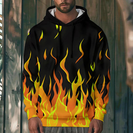 Autumn Hoodies Fashion Flame 3D Print Men Women Streetwear Hooded Sweatshirts Pullover Oversized Harajuku Coat Man Clothing